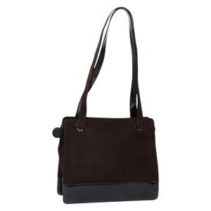 Chanel Tote Bag Suede Brown CC